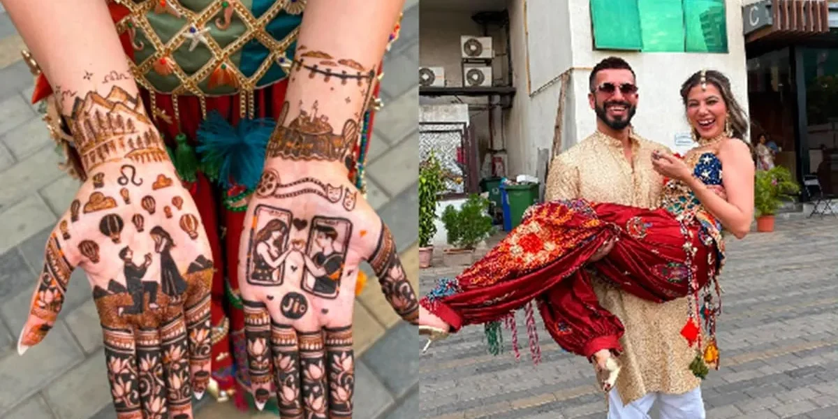 Bigg Boss OTT 2 Fame Palak Purswani's Bridal Mehendi Tells Her Love Story With Rohan Khanna