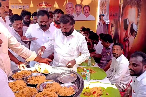 Vijay's Fans Celebrate Jana Nayagan With Biryani Party