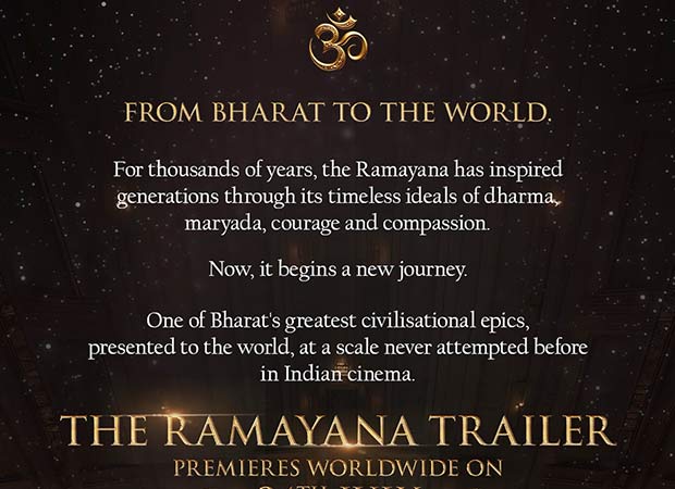 Ranbir Kapoor starrer Ramayana trailer to launch Worldwide on July 24