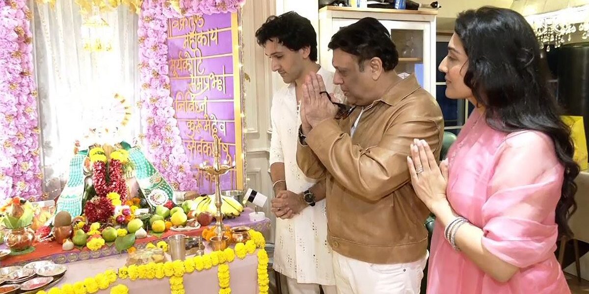 Govinda Unites With Wife, Kids For Ganpati