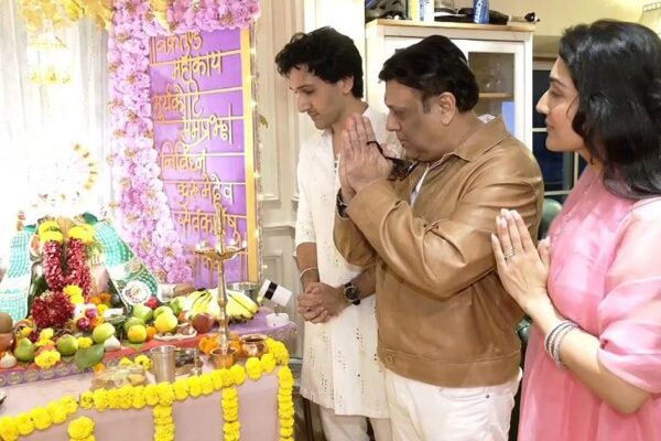 Govinda Unites With Wife, Kids For Ganpati